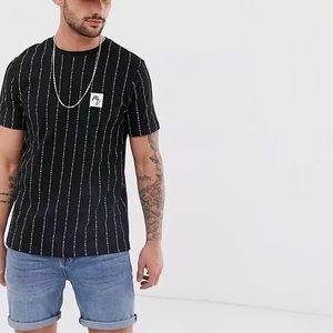 River Island Mens Black 'Maison Riviera' Stripe Print Slim Fit T-Shirt